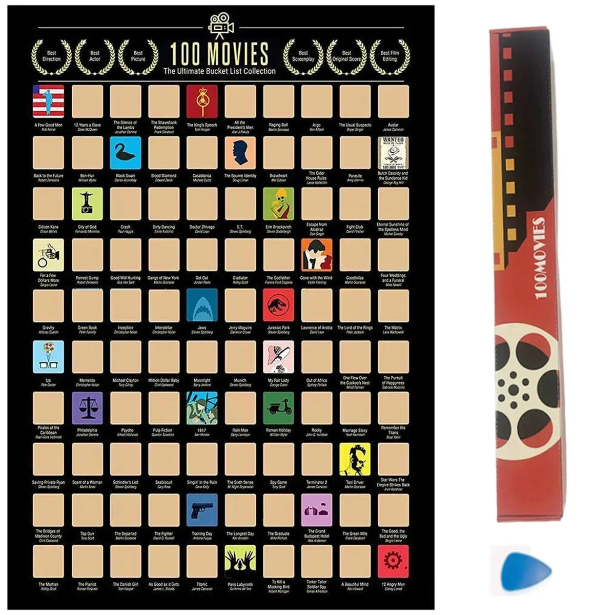 Affiche à Gratter – 100 Films Culte à Voir dans sa Vie
