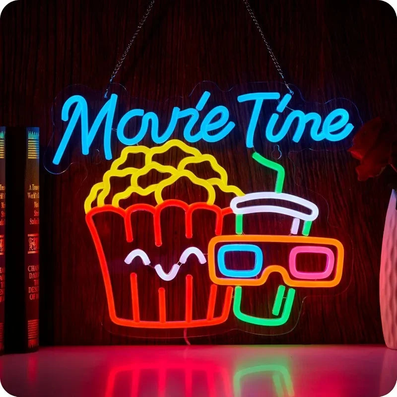 Néon Cinéma Déco Murale – Movie Night | 6 Modèles Lumineux