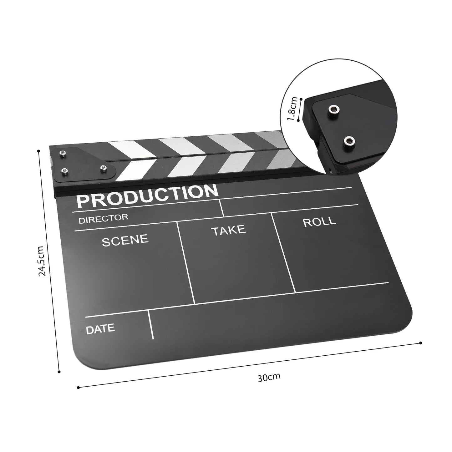 Clap Cinéma Professionnel Noir – Grand Format Acrylique Effaçable