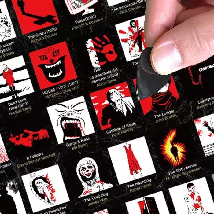 Affiche à Gratter – 100 Films d’Horreur Culte à Voir