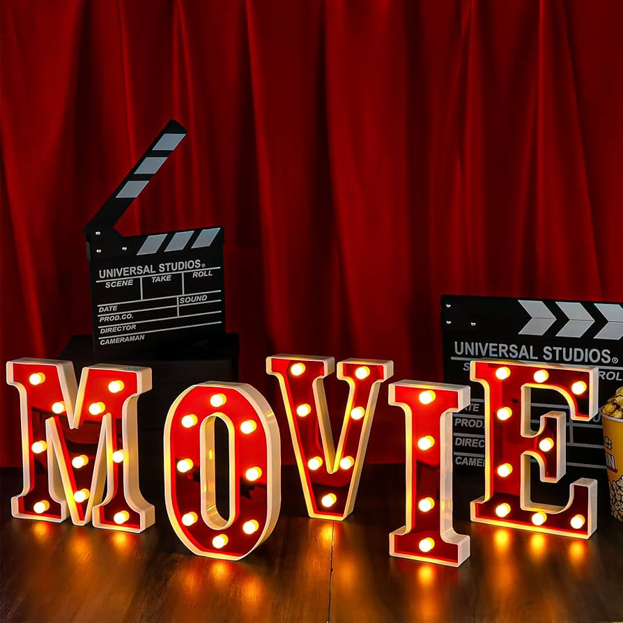 Lettre Cinéma Lumineuse LED | Rouge 16 cm