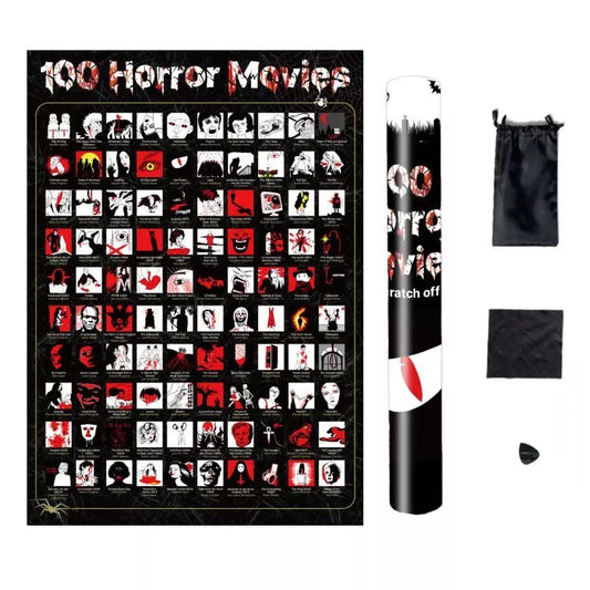 Affiche à Gratter – 100 Films d’Horreur Culte à Voir